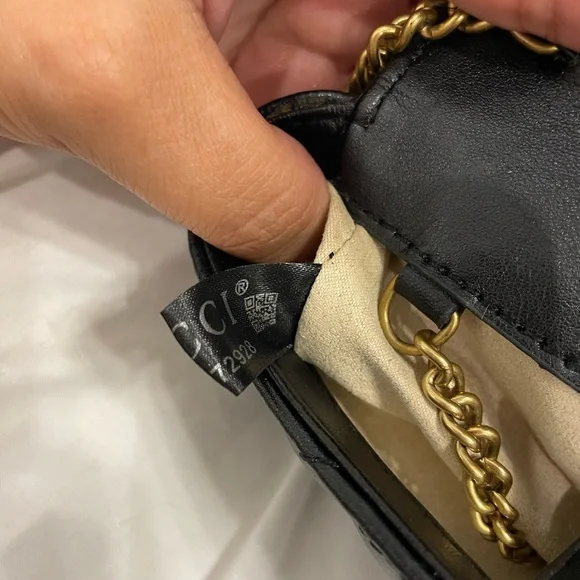 Black Quilted Gucci Bag with Gold Chain - Picture 10 of 11